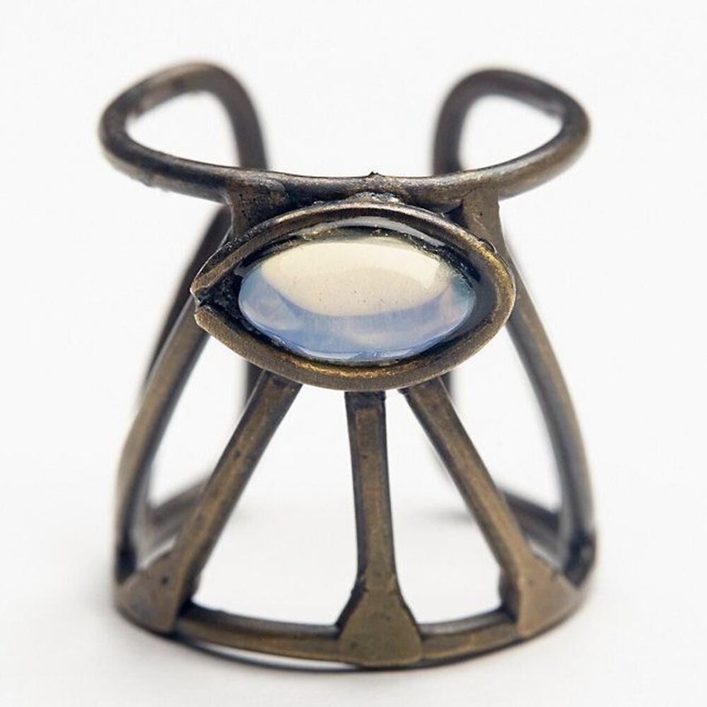 Free People Ariana Ost Caged Cuff Ring Statement Eye Stone